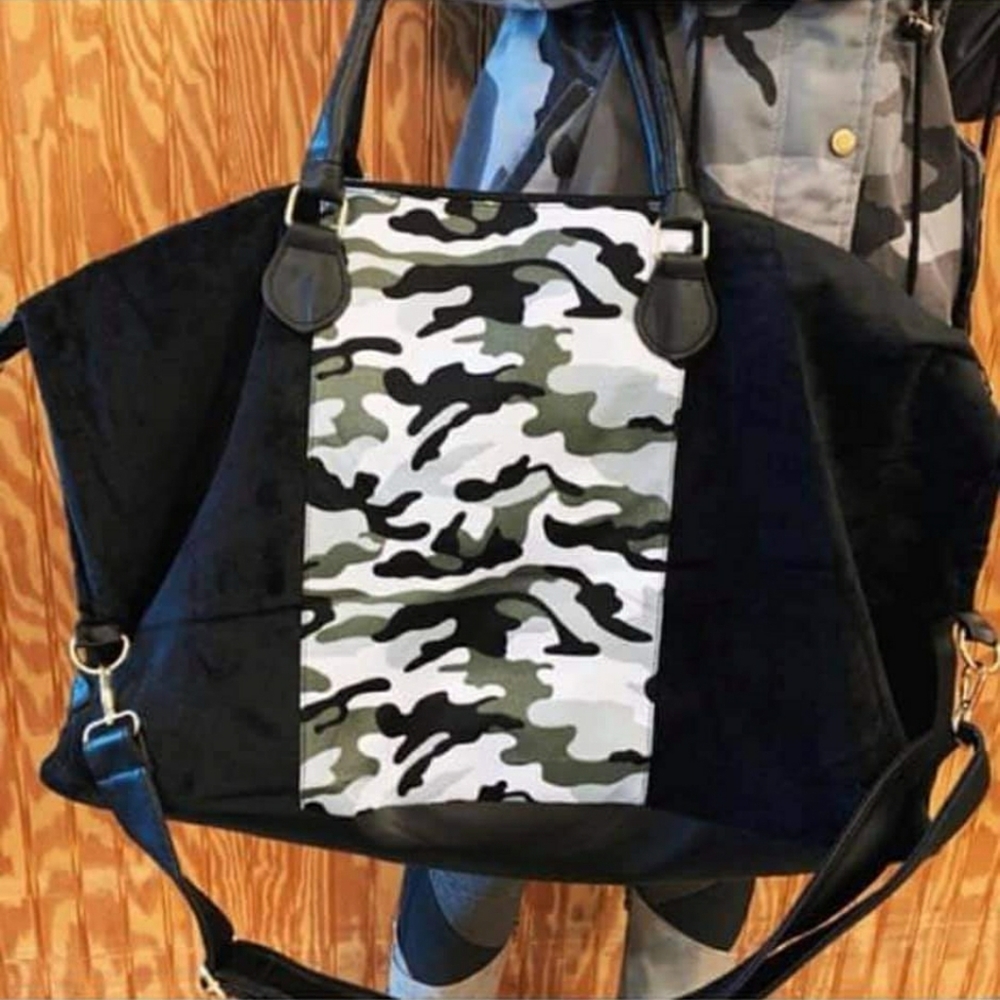 Camo weekender bag